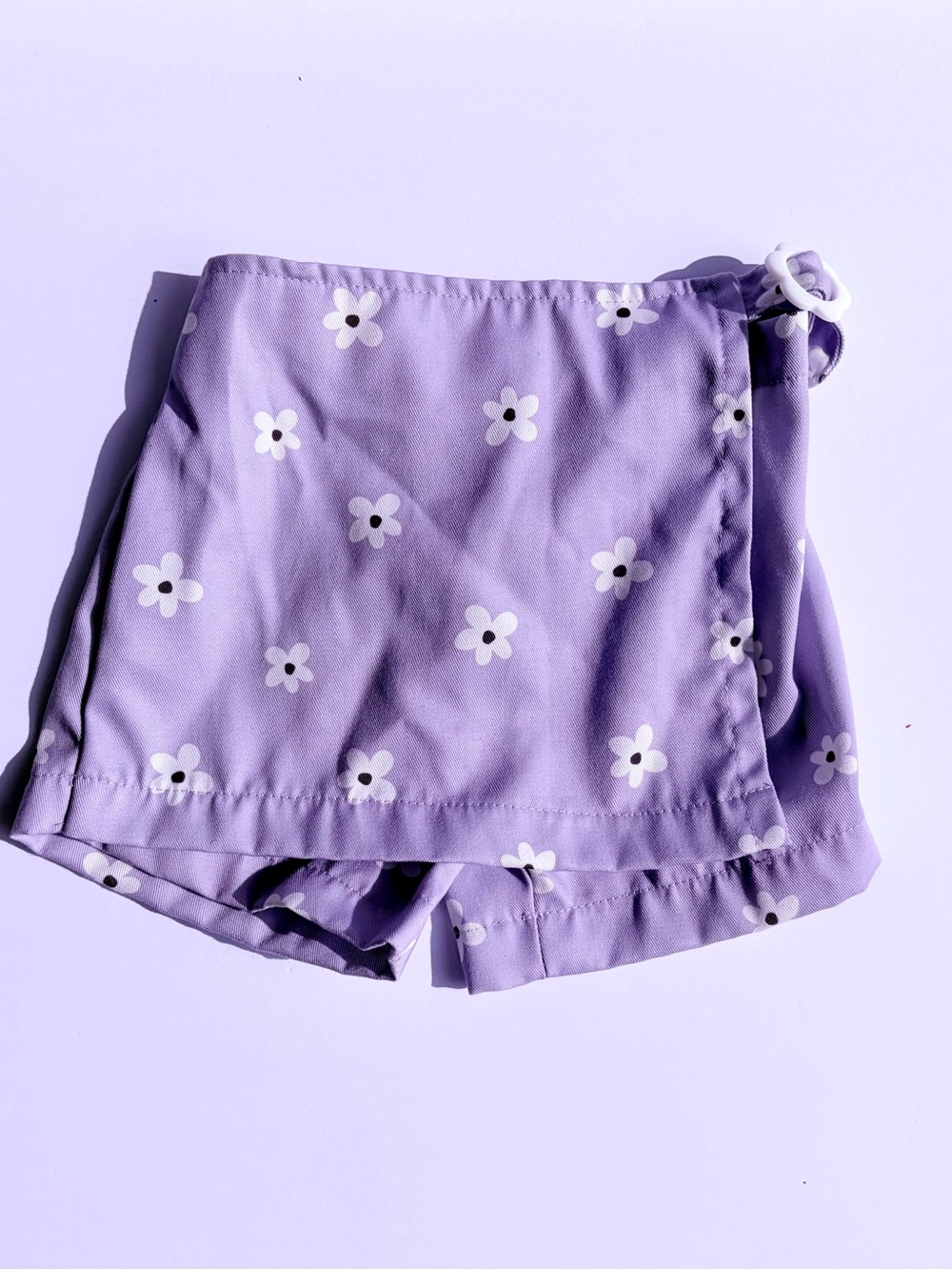Lilac Daisy Wrap Skort with Decorative Ring